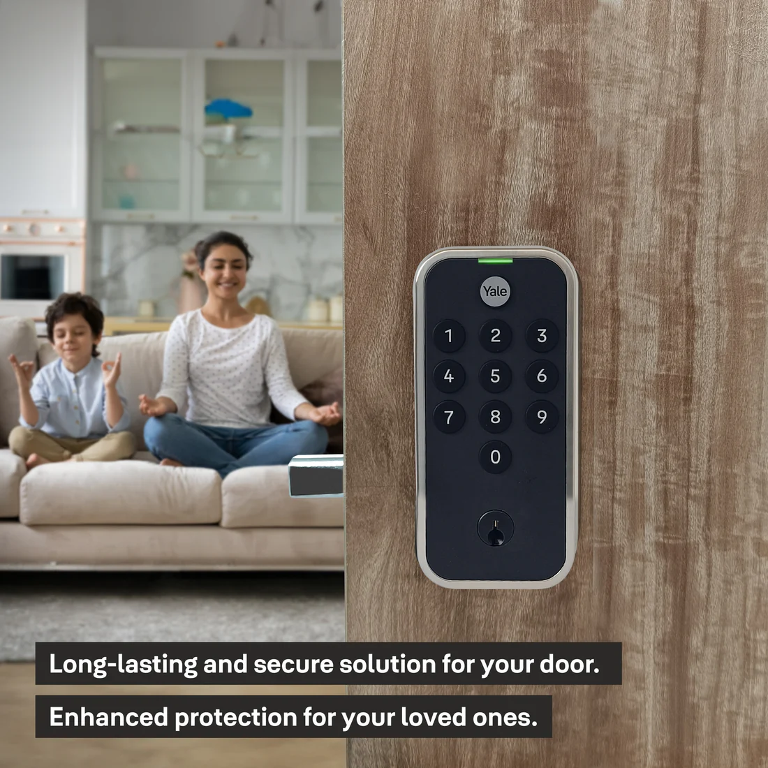 Yale TYE Digital Lock, Satin Nickel Finish - with PIN and Manual Key - Image 7