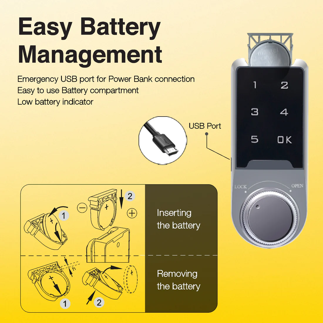 Mesh Pin Digital Wardrobe Lock for Wardrobes and Cabinets - Image 6