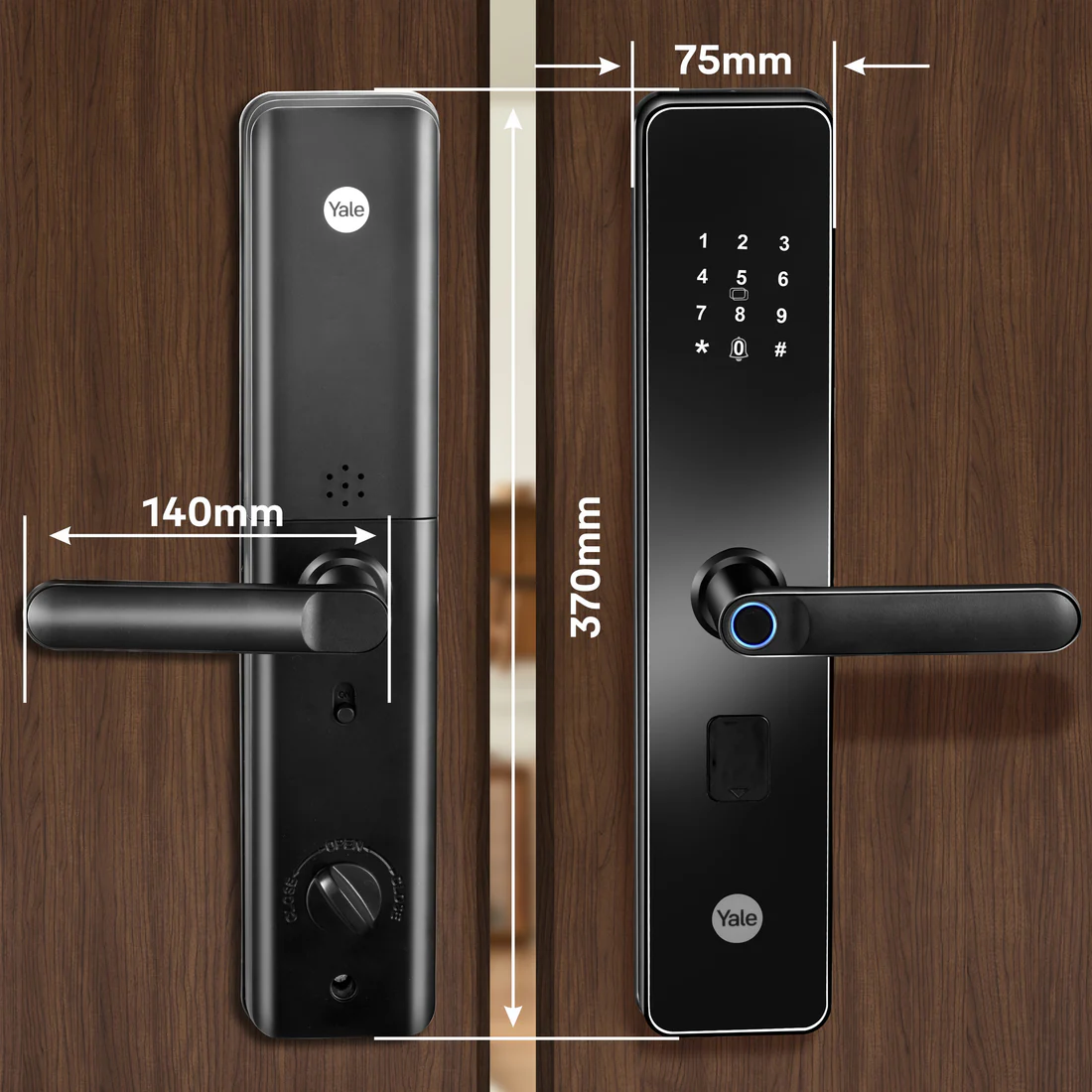 YDME 100 NxT Smart Door Lock - Black, Fingerprint, PIN, RFID, Manual Key Access - Image 6