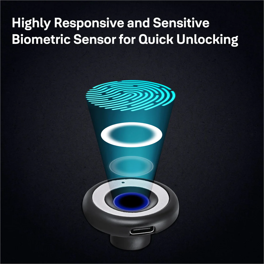Biometric Smart Premium Furniture Lock - Ivory - Image 3