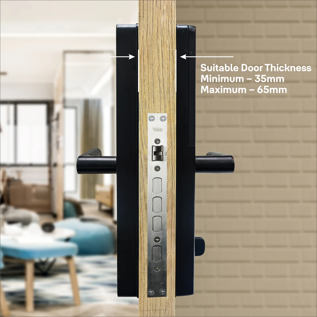 YDME 100 NxT Smart Door Lock - Black, Fingerprint, PIN, RFID, Manual Key Access - Image 7