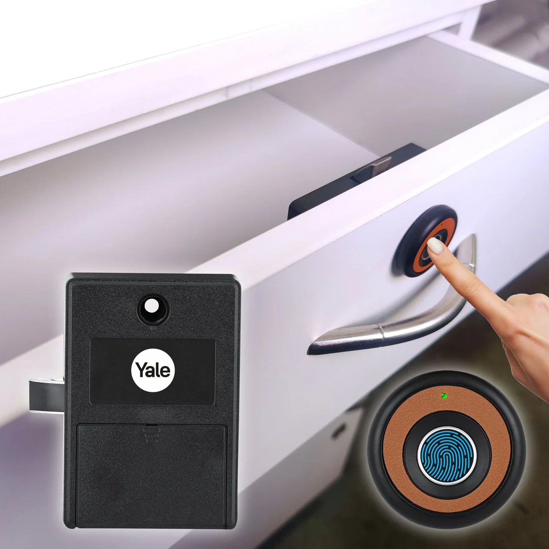 Biometric Smart Premium Furniture Lock - Brown - Image 2