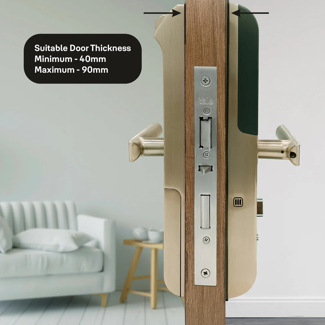 YDM 7116 Smart Door Lock Champagne Gold - Image 4