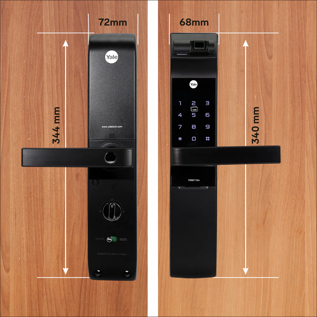 YDM 7116A Smart Lock, Matt Black with Fingerprint, PIN Code, RFID Card, Mechanical Key, Bluetooth module, Works with Yale Home App - Image 8