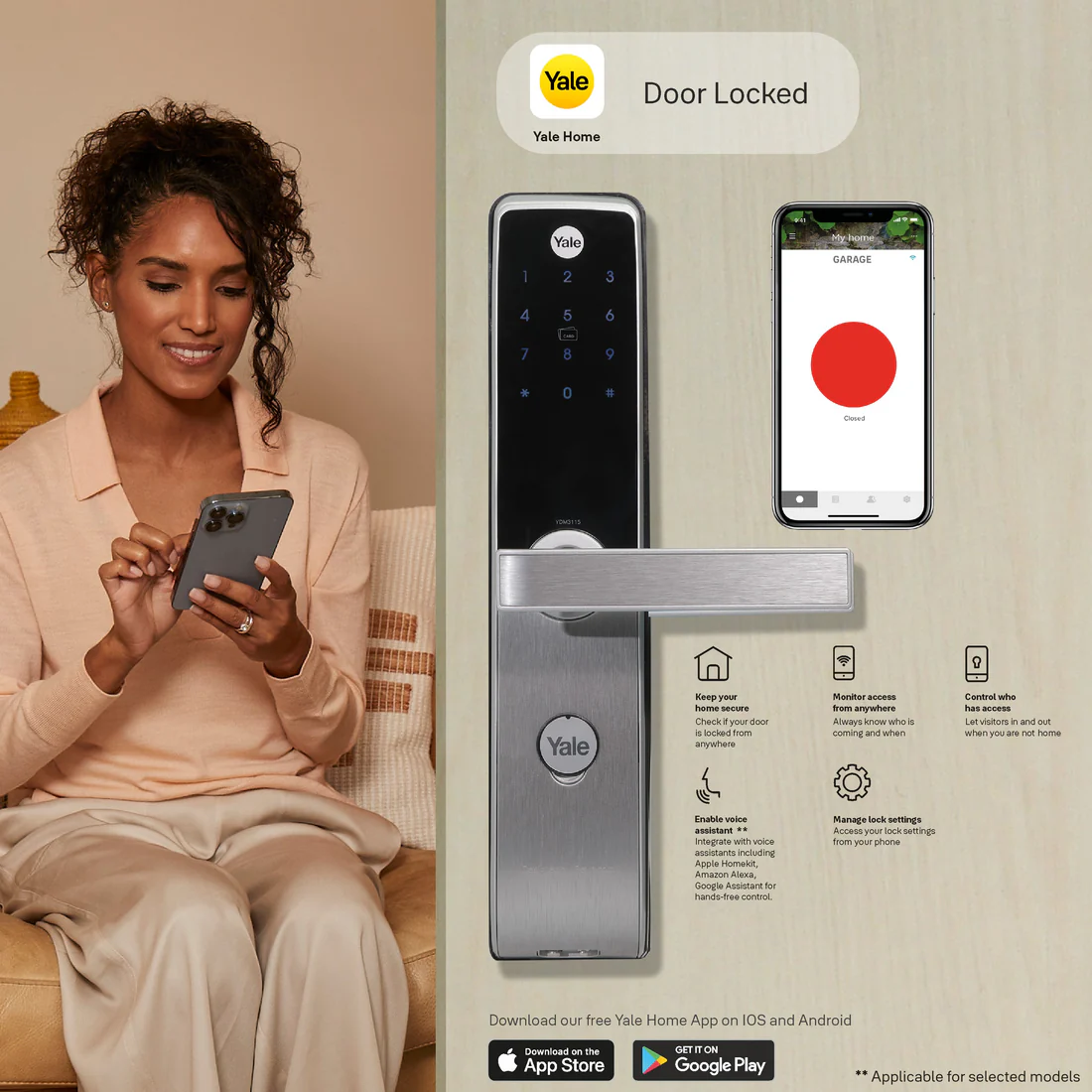 YDM 3115A AV Smart Lock Silver - Image 9