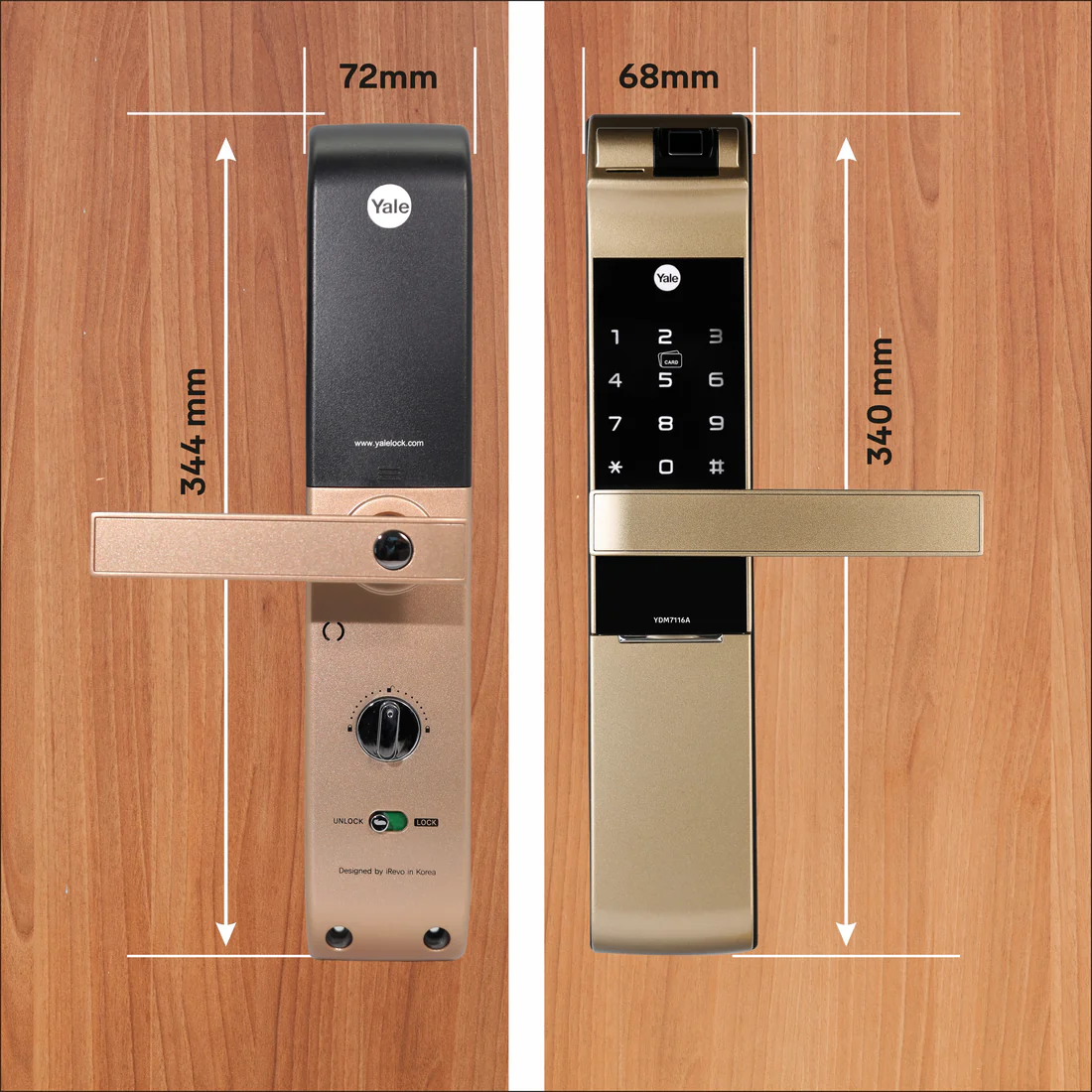 YDM 7116 Smart Door Lock Champagne Gold - Image 5