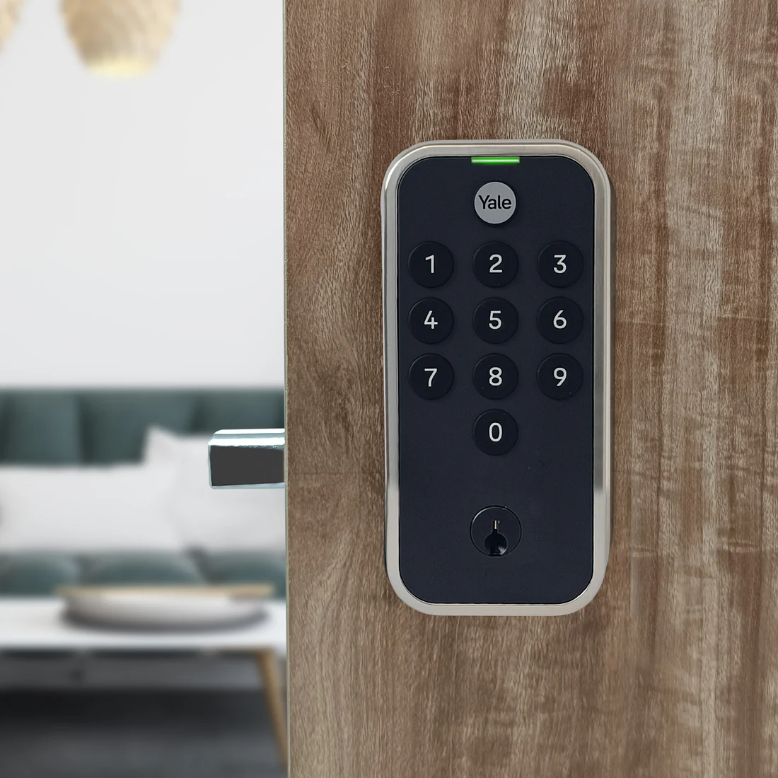 Yale TYE Digital Lock, Satin Nickel Finish - with PIN and Manual Key - Image 2