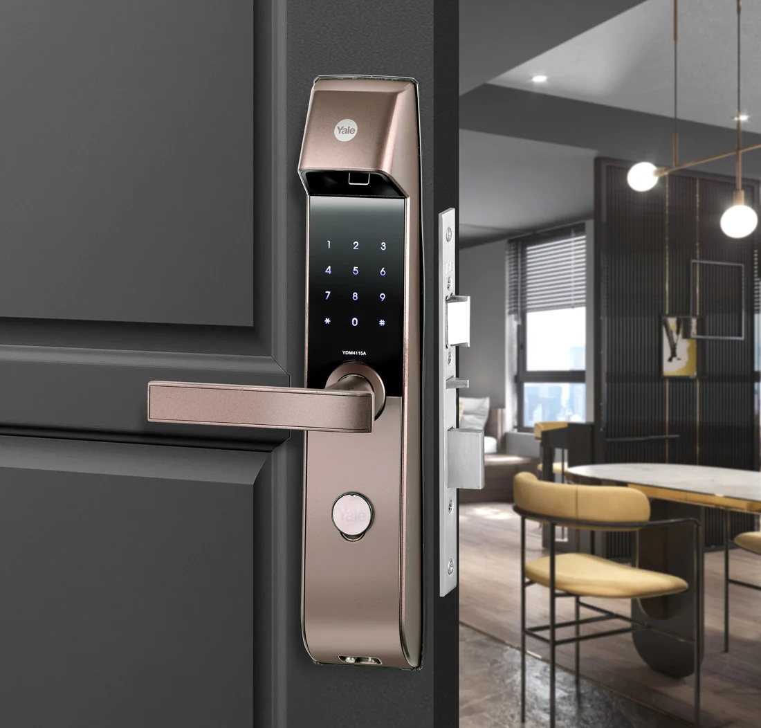 YDM 4115 A Series, Smart Lock, Brown - with Fingerprint, PIN, manual key and Yale Home App With Bluetooth Module and Wifi Connect Bridge - Image 2