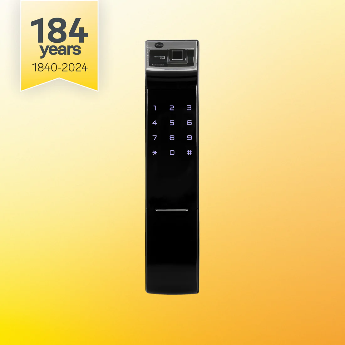 YDM 4109 Roller Latch Smart Lock | Biometric Access - Black , Without Handle - Image 2