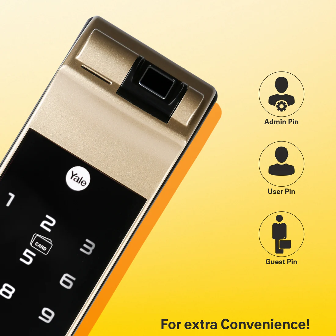 YDM 7116 Smart Door Lock Champagne Gold - Image 10