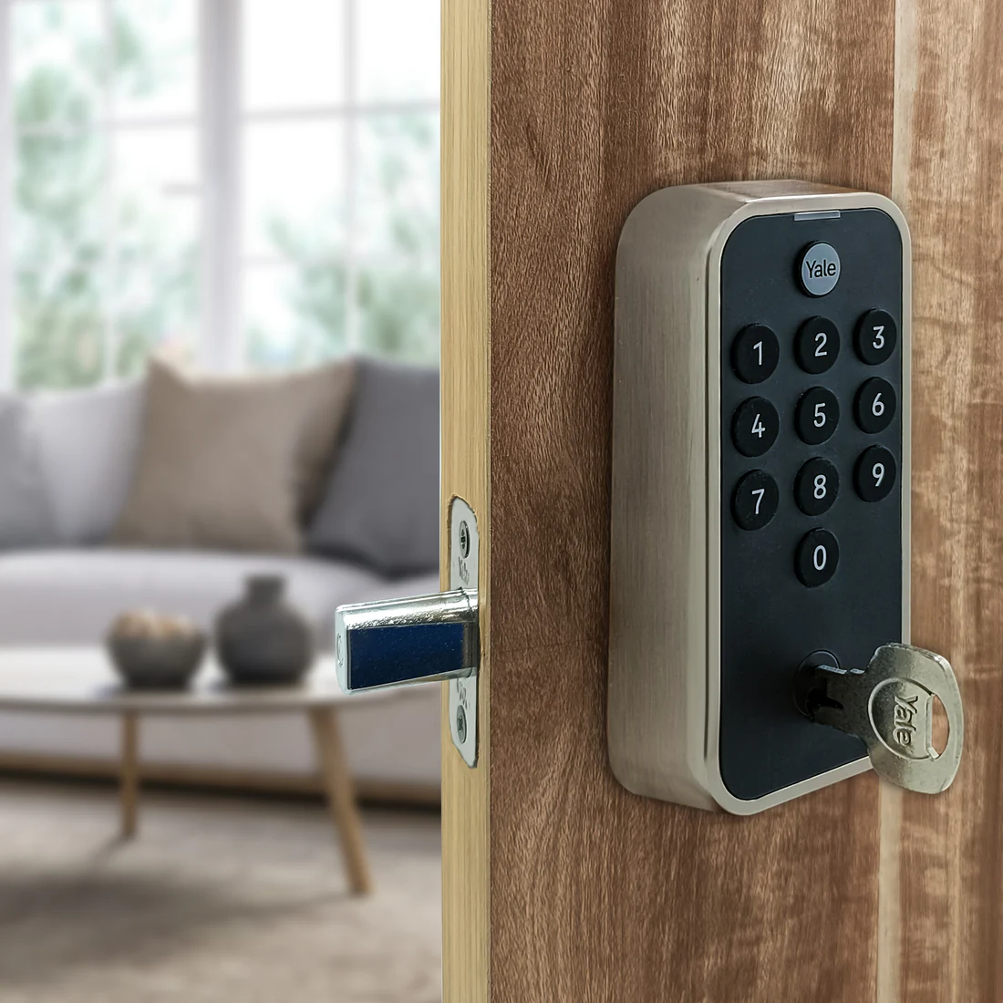 Yale TYE Digital Lock, Satin Nickel Finish - with PIN and Manual Key - Image 10