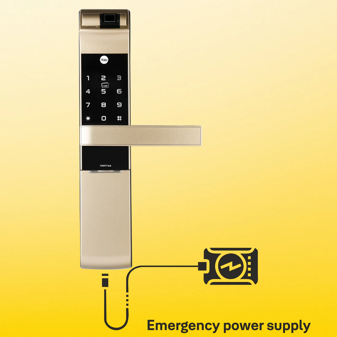 YDM 7116A Smart Lock, Champagne Gold - with Fingerprint, PIN Code, RFID Card, Mechanical Key, Bluetooth module, Works with Yale Home App - Image 13
