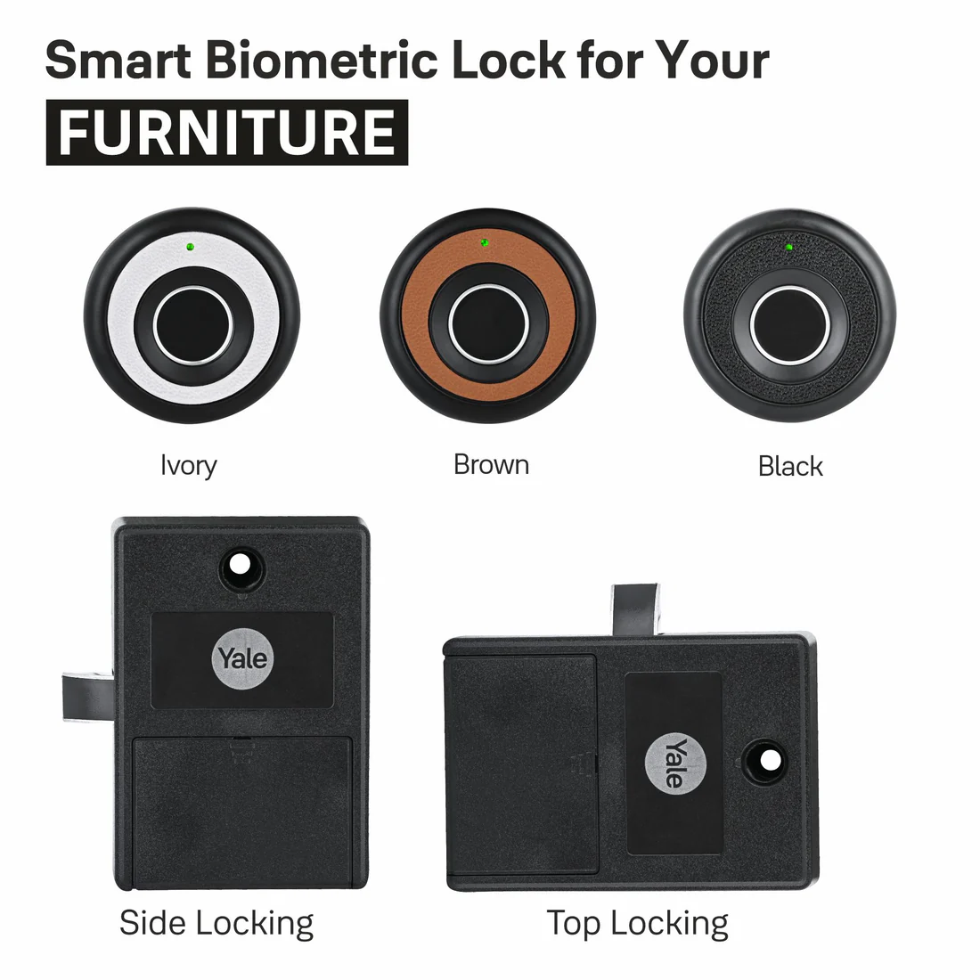 Biometric Smart Premium Furniture Lock - Ivory - Image 9