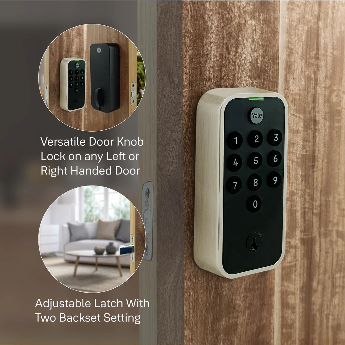 Yale TYE Digital Lock, Satin Nickel Finish - with PIN and Manual Key - Image 5