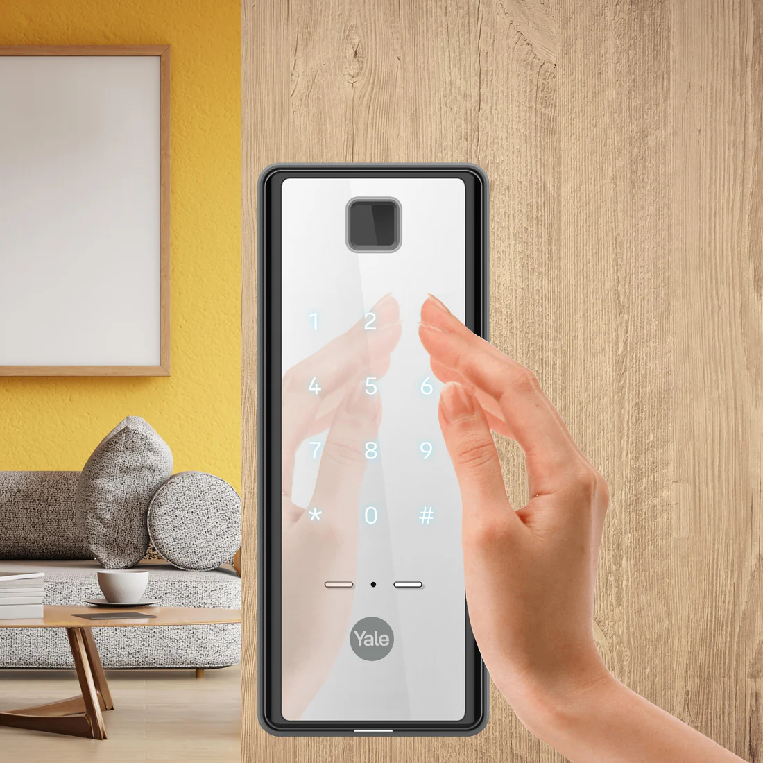 Yale Reflecta Mirror-Finished Rim Lock - Stylish Security with PIN and Biometric Access - Image 4