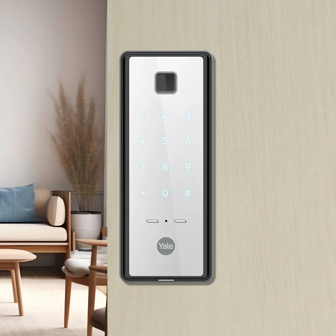 Yale Reflecta Mirror-Finished Rim Lock - Stylish Security with PIN and Biometric Access - Image 2