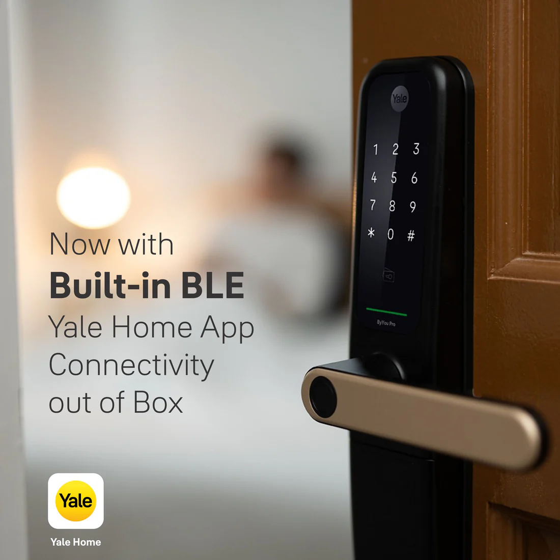 ByYou Mortise Smart Door Lock - with 5 Way Unlocking Fingerprints, In-built Bluetooth, PIN Code, RFID Tag, Manual Key (Black/Gold) - Image 4