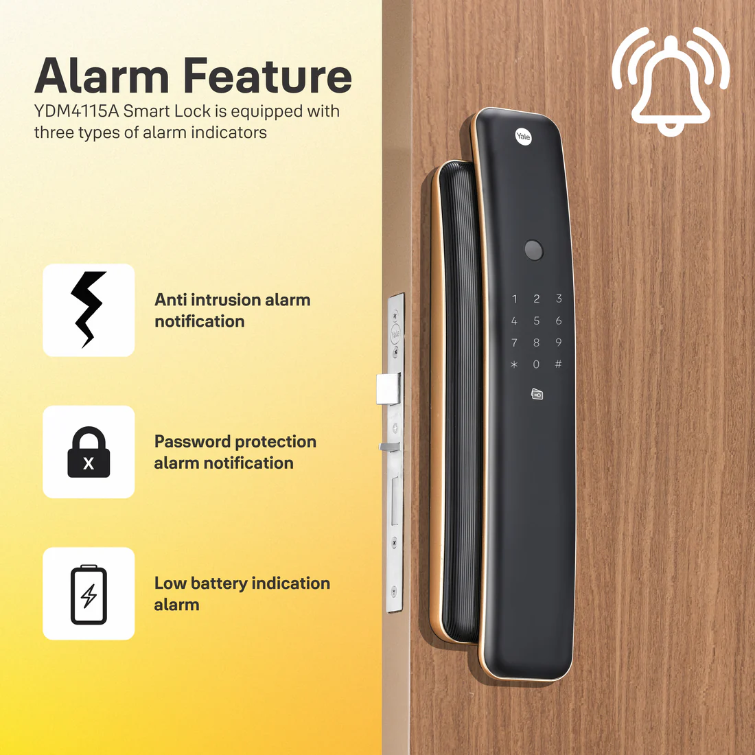 Yale Luna Pro Smart Lock - Fingerprint, PIN, RFID and Manual Key (Bluetooth Module and Wifi Bridge Included) - Image 6