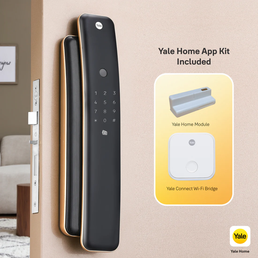 Yale Luna Pro Smart Lock - Fingerprint, PIN, RFID and Manual Key (Bluetooth Module and Wifi Bridge Included) - Image 8