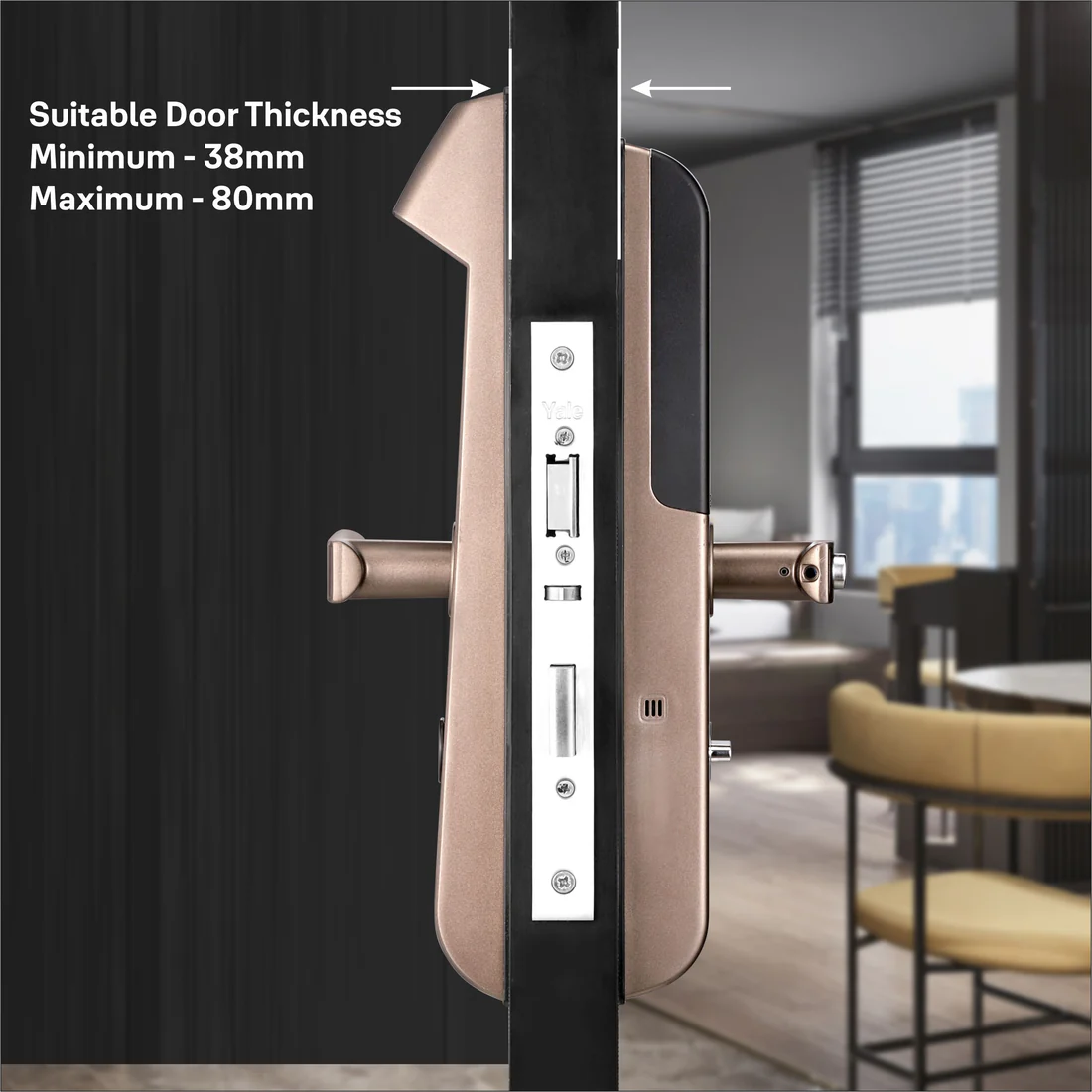 YDM 4115 A Series, Smart Lock, Brown - with Fingerprint, PIN, manual key and Yale Home App With Bluetooth Module and Wifi Connect Bridge - Image 7