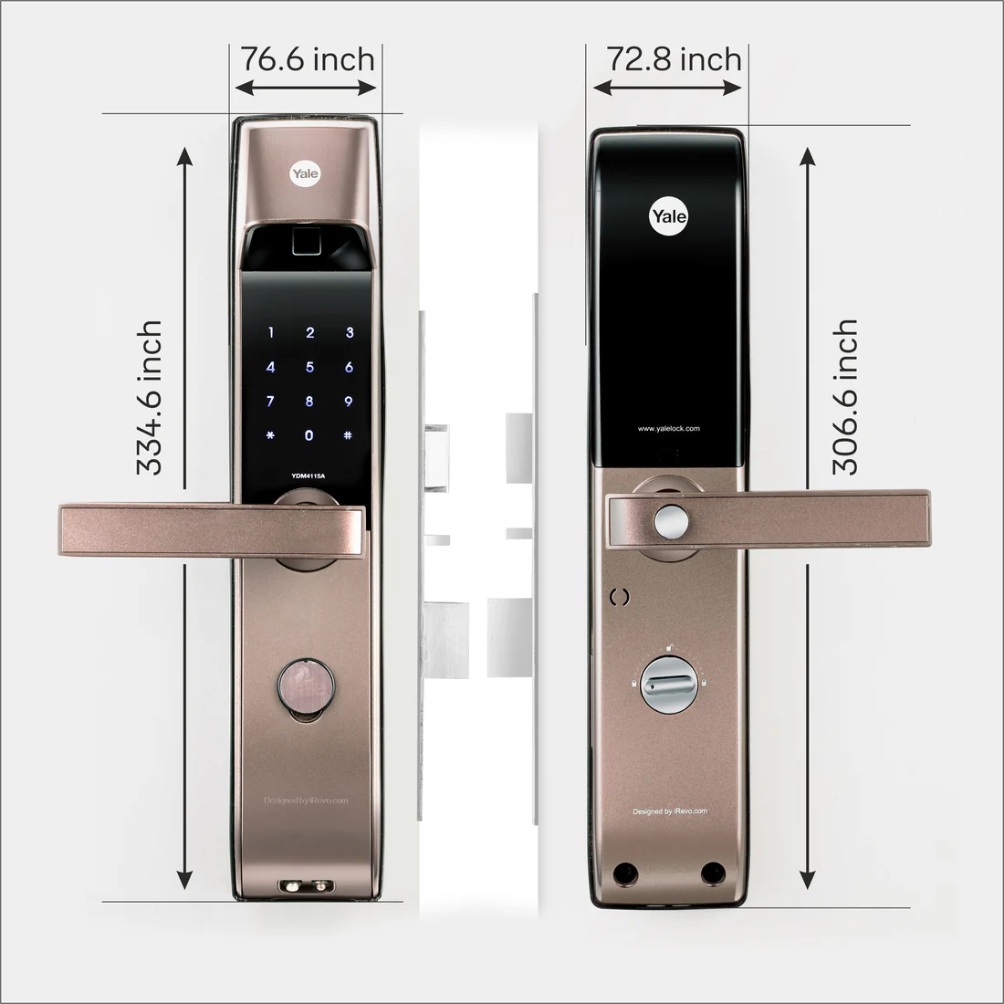 YDM 4115 A Series, Smart Lock, Brown - with Fingerprint, PIN, manual key and Yale Home App With Bluetooth Module and Wifi Connect Bridge - Image 8