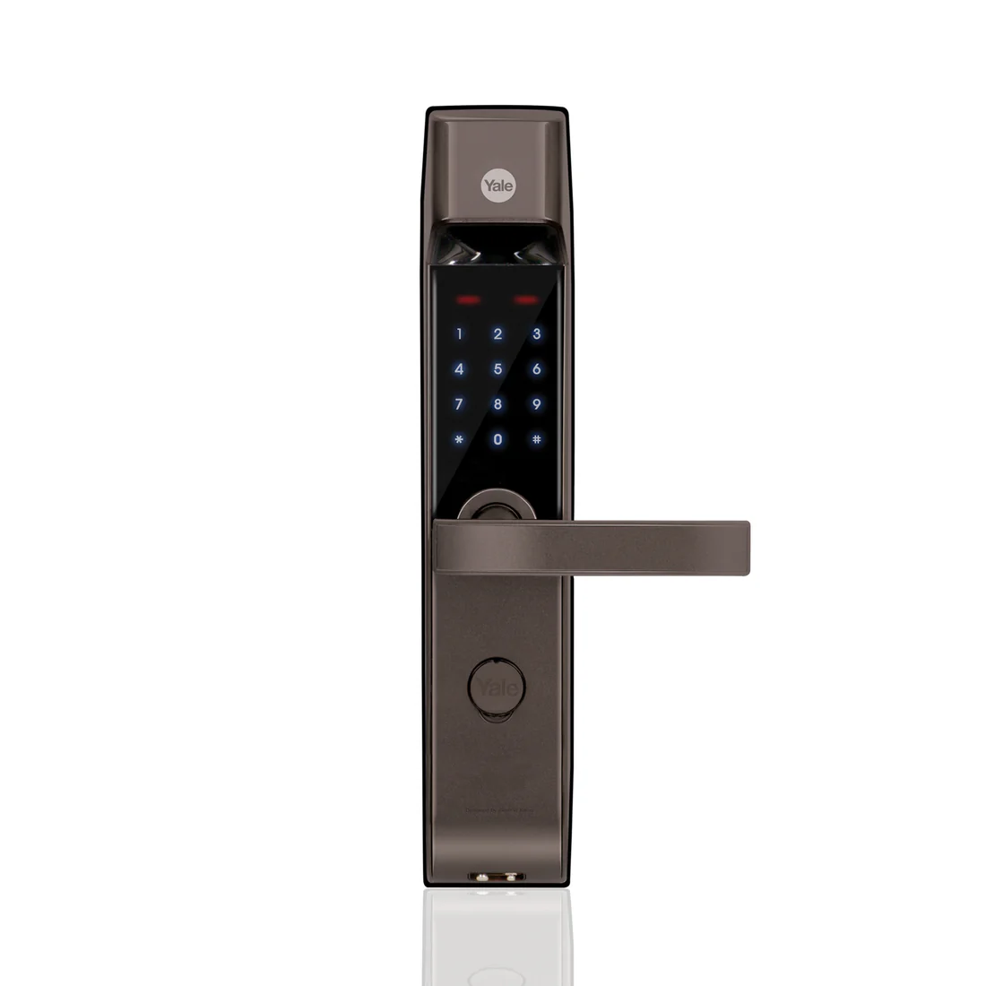 YDM 4115 A Series, Smart Lock, Brown - with Fingerprint, PIN, manual key and Yale Home App With Bluetooth Module and Wifi Connect Bridge