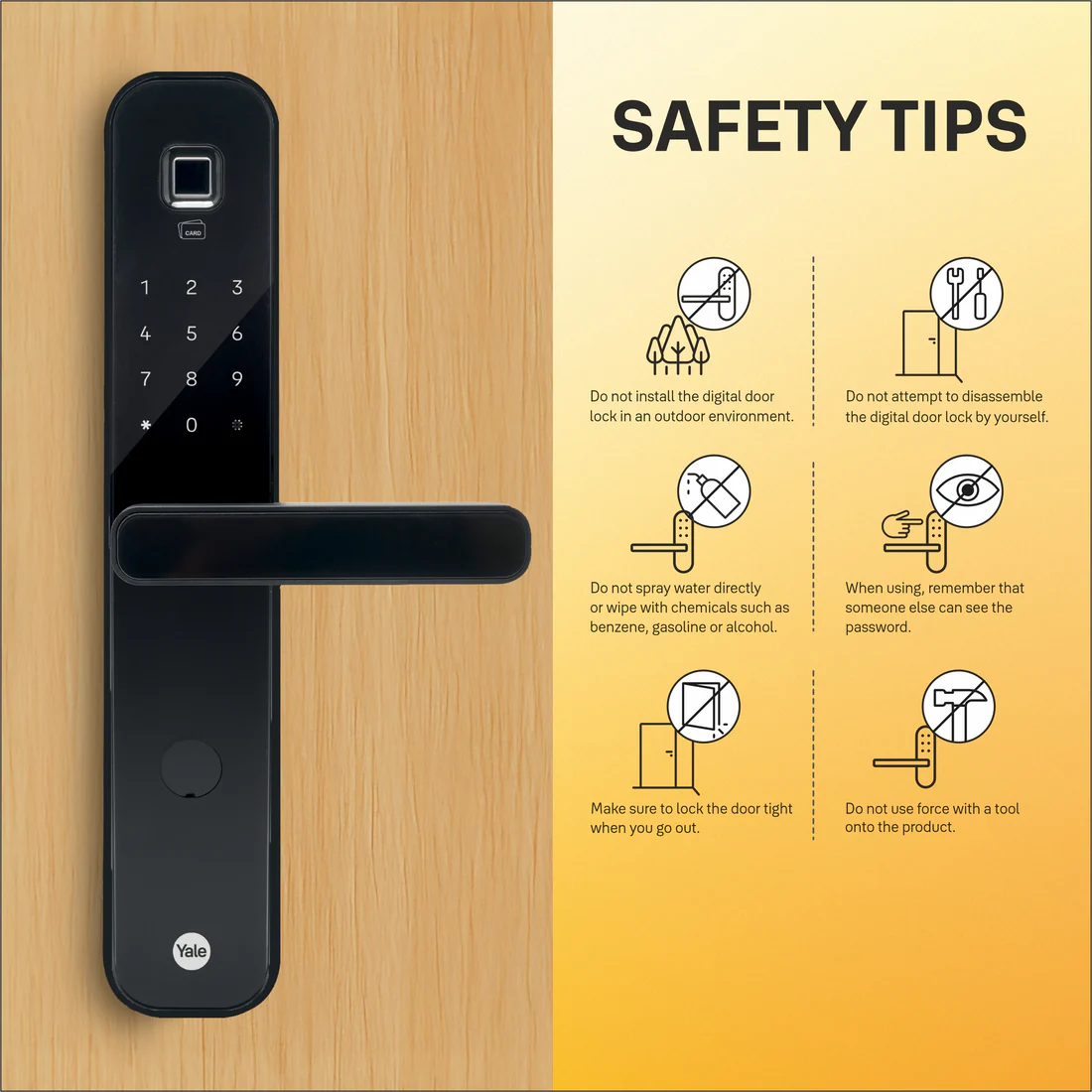 YDM7220A Biosecure Smart Lock with Fingerprint - PIN, RFID and Manual Key - Image 13
