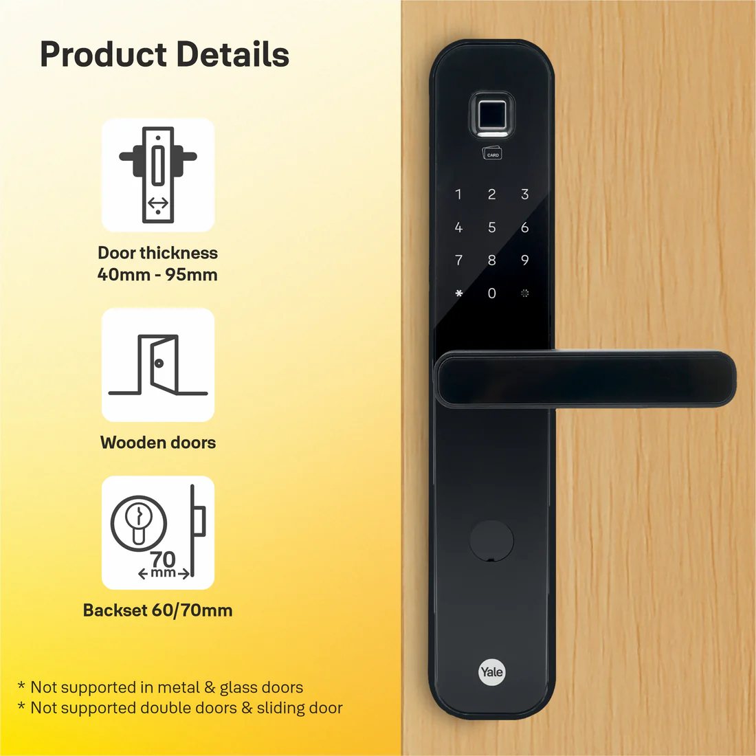 YDM7220A Biosecure Smart Lock with Fingerprint - PIN, RFID and Manual Key - Image 9
