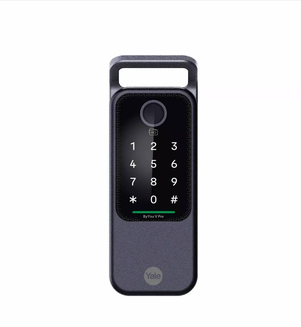 ByYou V Pro Smart Door Lock - with 5 Way Unlocking Fingerprints, In-built Bluetooth, PIN Code, RFID Tag, Manual Key (Black/Gold)