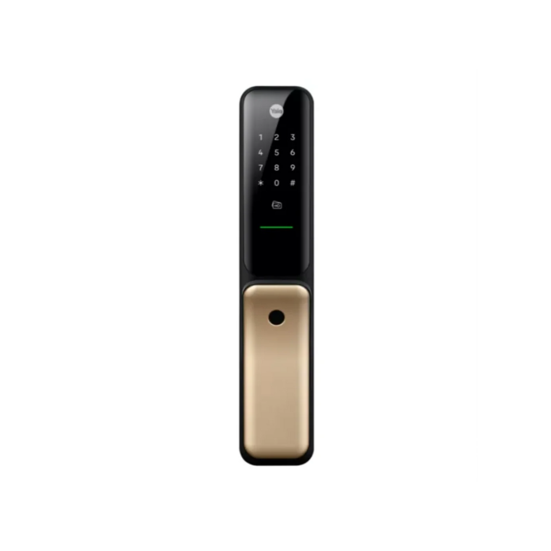 Yale Kyra Pro, Push Pull Smart Lock - with fingerprint, PIN, RFID, Manual Key, Gold