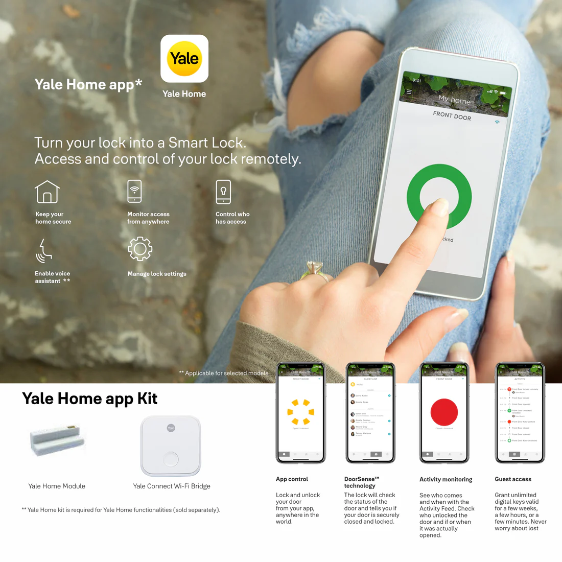 YDM 4115 A Series, Smart Lock, Brown - with Fingerprint, PIN, manual key and Yale Home App With Bluetooth Module and Wifi Connect Bridge - Image 10