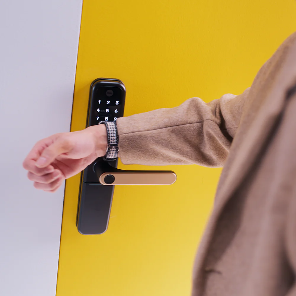 ByYou Mortise Smart Door Lock - with 5 Way Unlocking Fingerprints, In-built Bluetooth, PIN Code, RFID Tag, Manual Key (Black/Gold) - Image 13